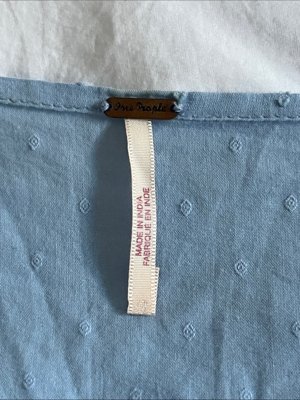 light blue Free People "Drive You Mad" blouse size medium peasant blouse - Picture 4 of 12